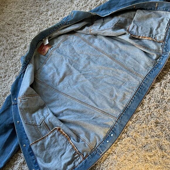 Vtg 1990s Levi's 70507 Blue Denim Jean Trucker Jacket XL - Picture 8 of 12